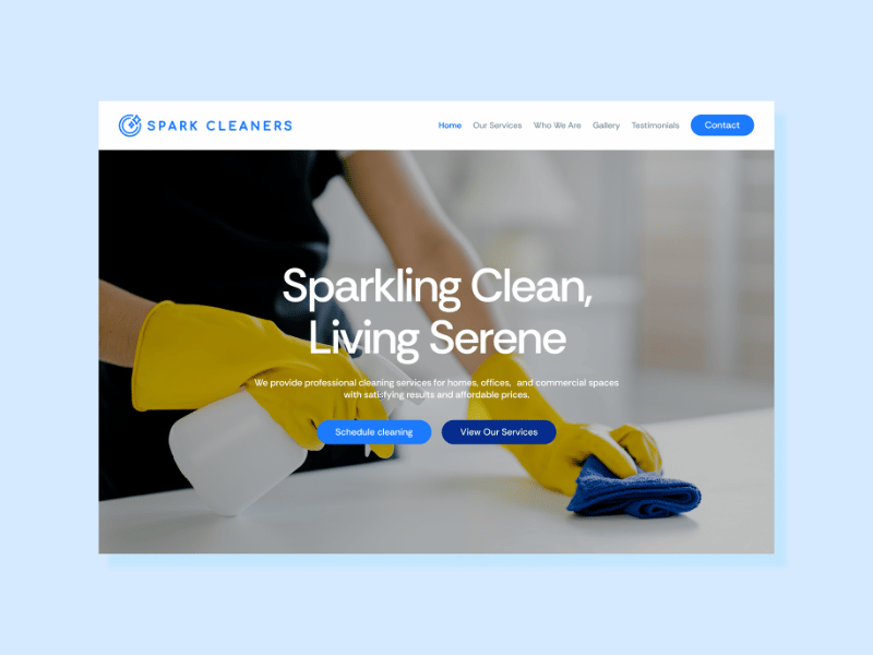 Cleaning website logo design using Hue logo and brand idenity builder