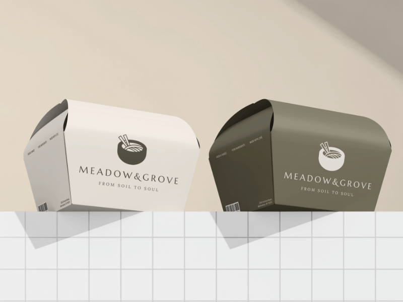 Restaurant packaging logo design using Hue logo and brand idenity builder